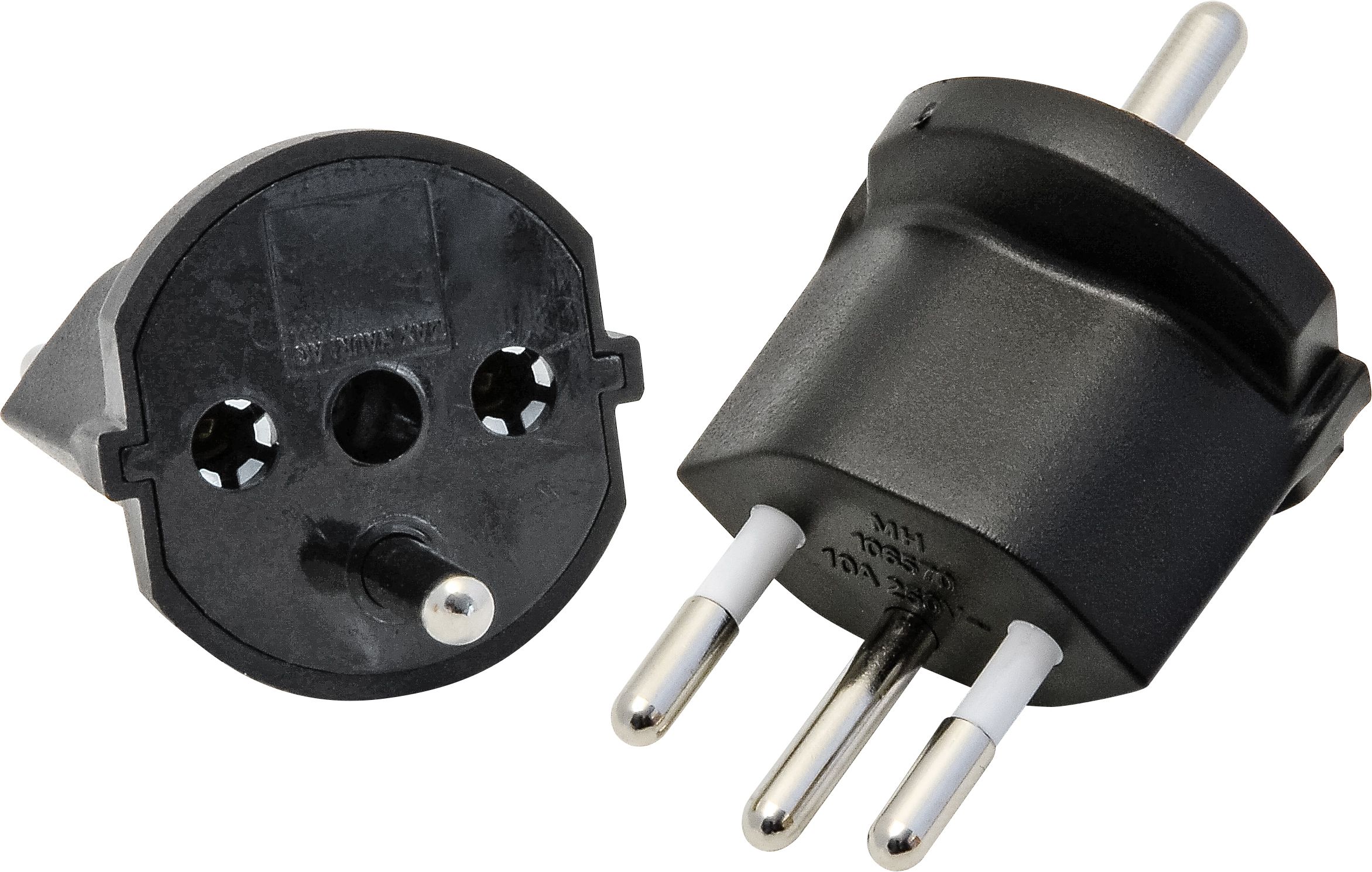 adaptateur fixe type 12 / Schuko CEE 7/7 noir