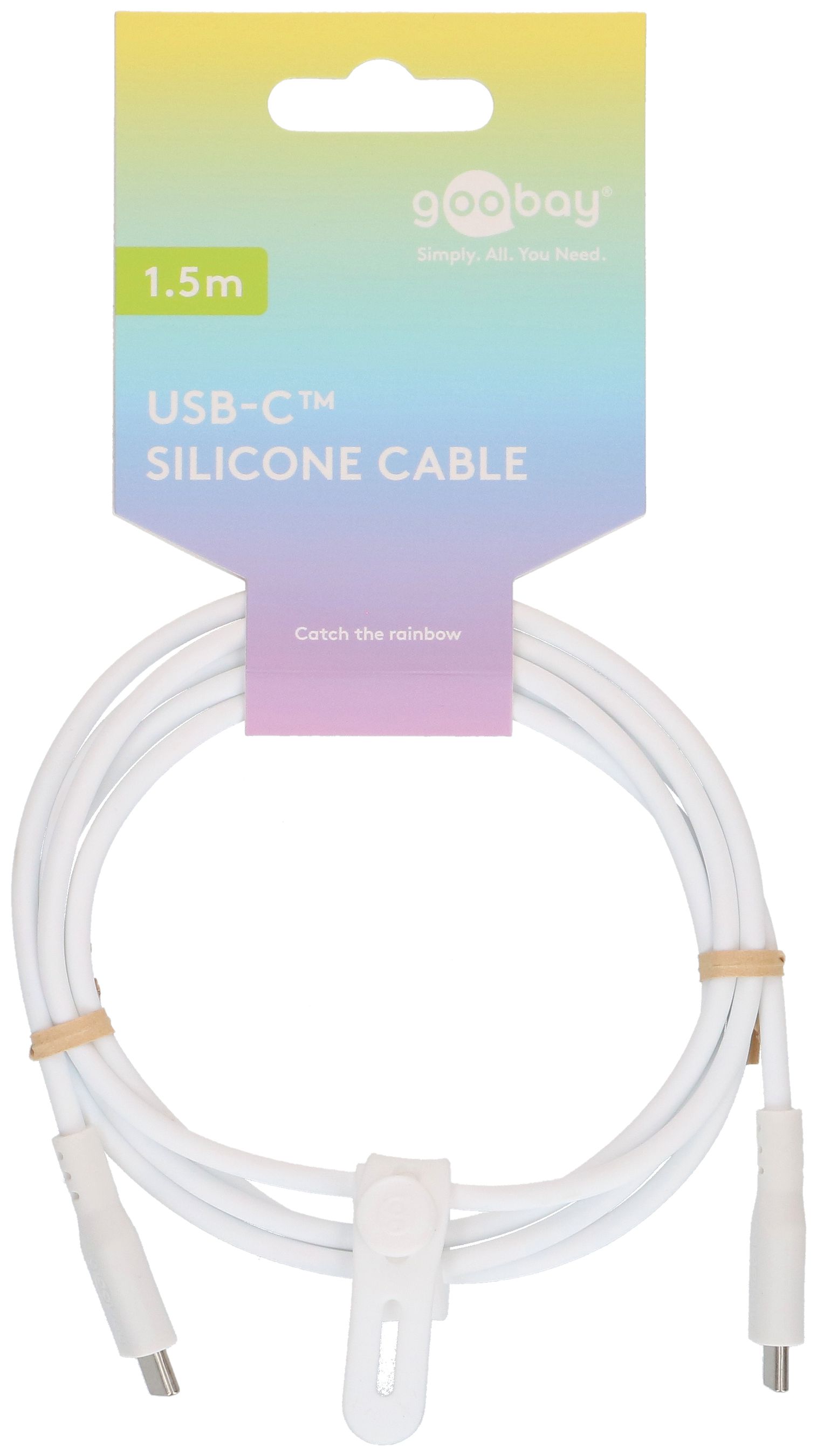 câble de recharge USB-C silicone 1.5m blanc
