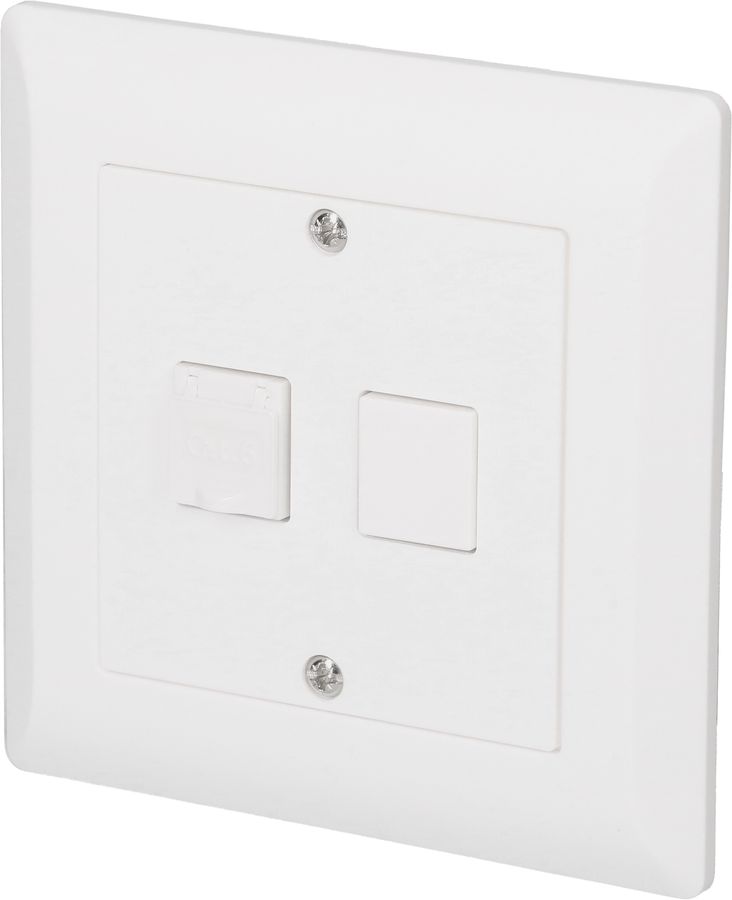 téléphone/réseau 1x vide/1xRJ45 cat. 6 ENC Kallysto blanc