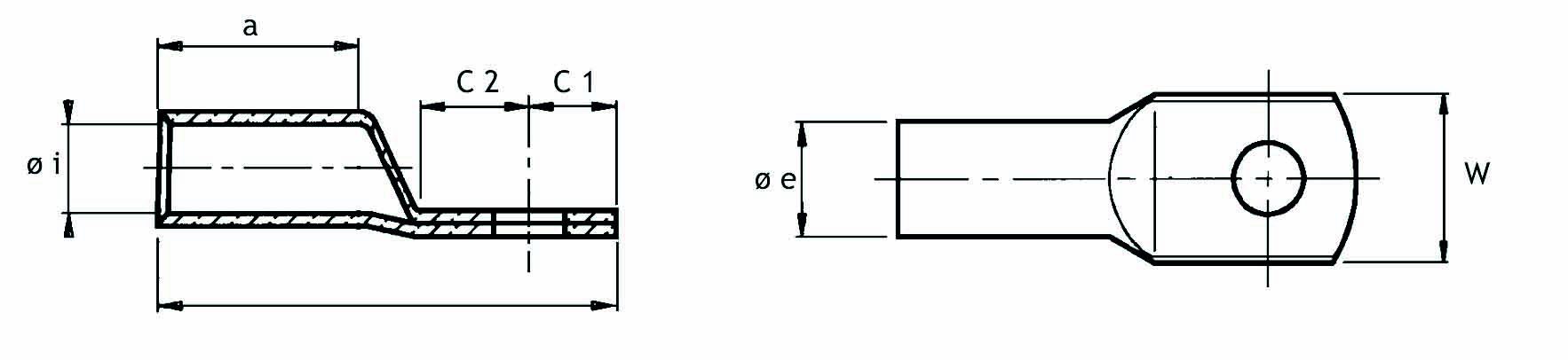 Rohrkabelschuh Ringform Leiterquer./Anschlussbolzen 0.75mm²/3mm