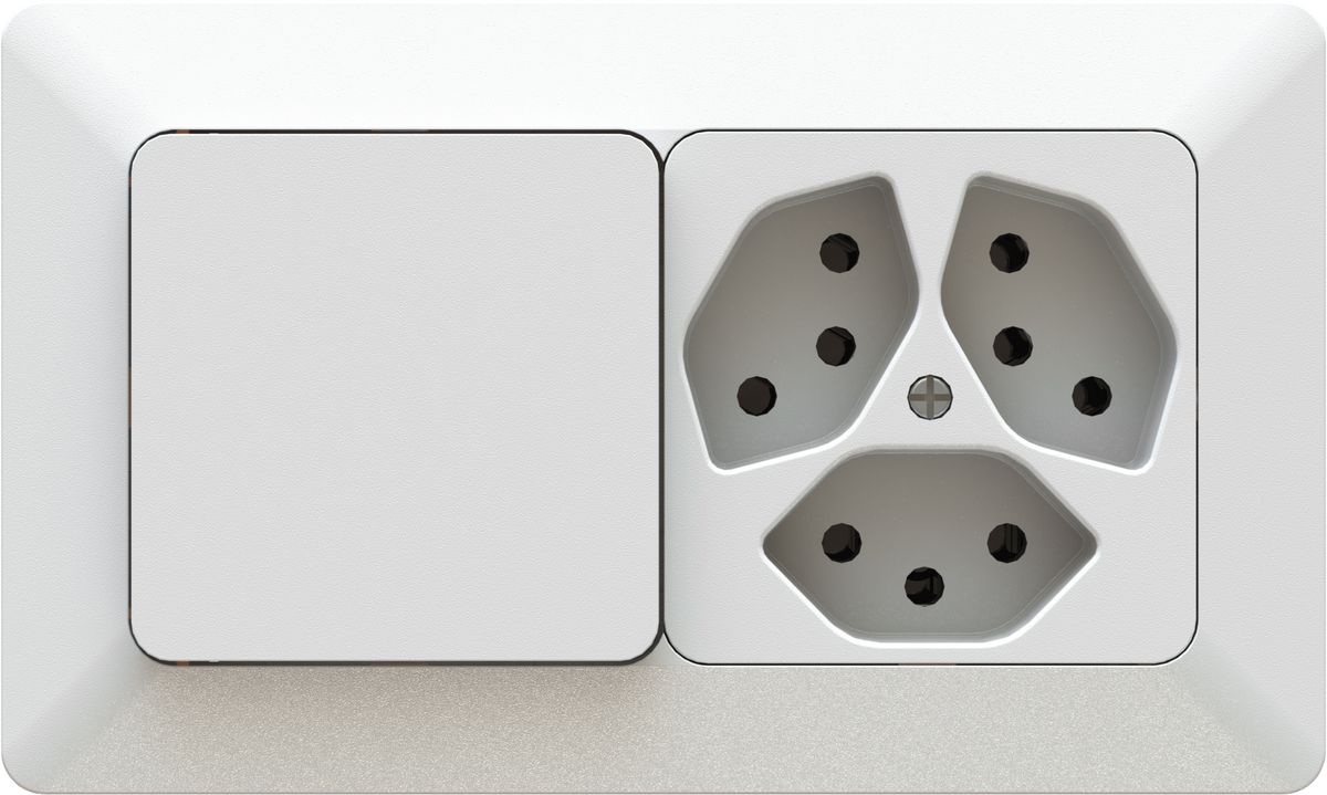 combinaison interrupteur s3 / 3x type 13 ta.1x2 AP priamos blanc