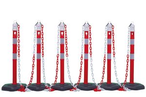 Supporto in plastica per catene 6 pali 5 catene da 3 m ciascuna