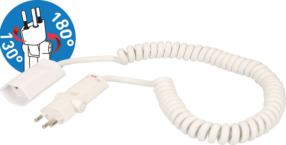 TD-Verlängerung spiralisiert H05VV-F3G1.0 2.5m ws Typ 12 / Typ 13