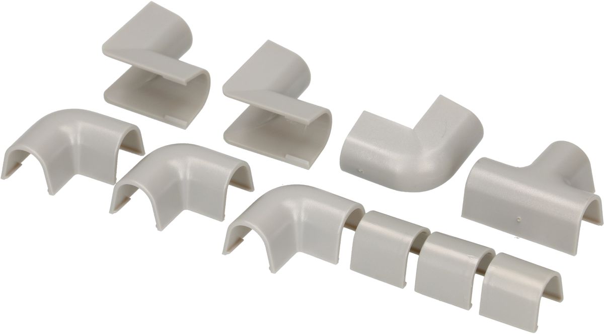 Raccords de goulotte 10mm gris assorti 10 pcs.