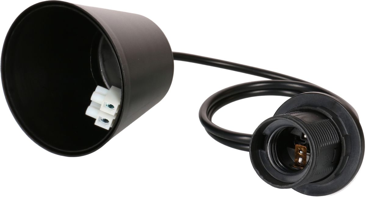 suspension de lampe E27 noir L=0.7m