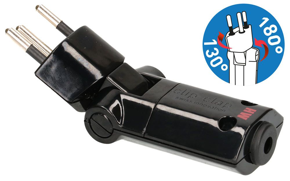 fiche clip-clap type 12 débrochable rotative noir