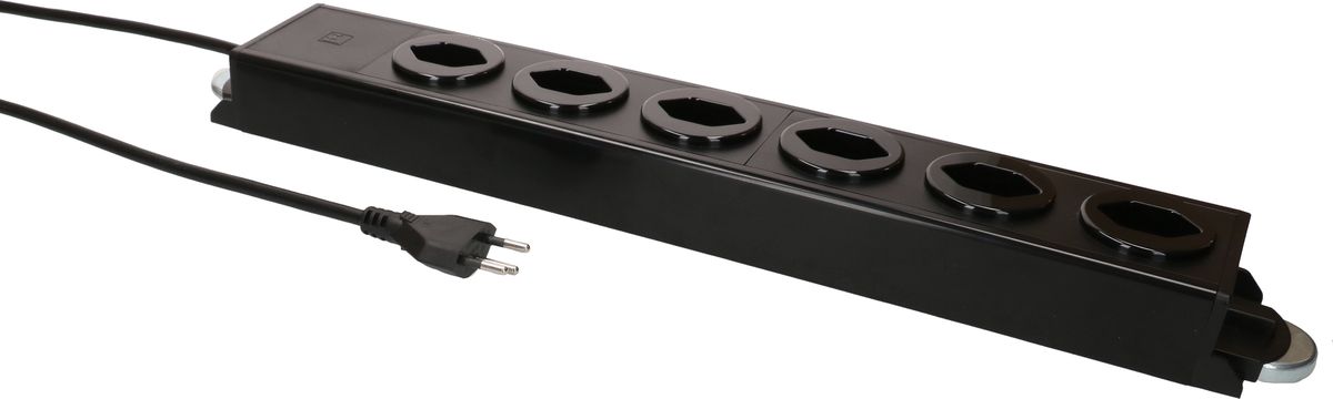 multiprise Power Line 6x type 13 noir/noir 1.5m aimant