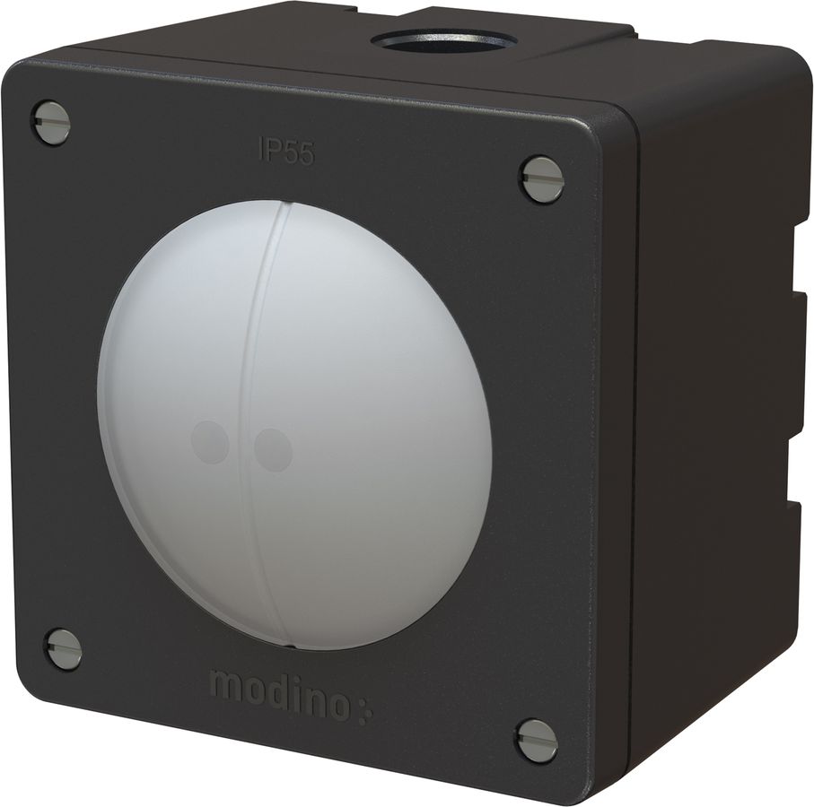 bouton-poussoir double NO/NF 2x illuminé AP exo IP55 noir
