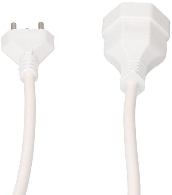 Rallonge TD H05VV-F3G1.0 5m blanc type 12 / type 13