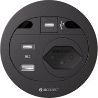 DIVUS bloc multiprise noir 1x type 13 1x USB A/C 1x USB C Data