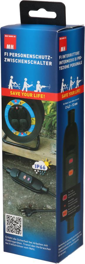 FI interruttore intermedio di protezione personale 16A 30mA nero