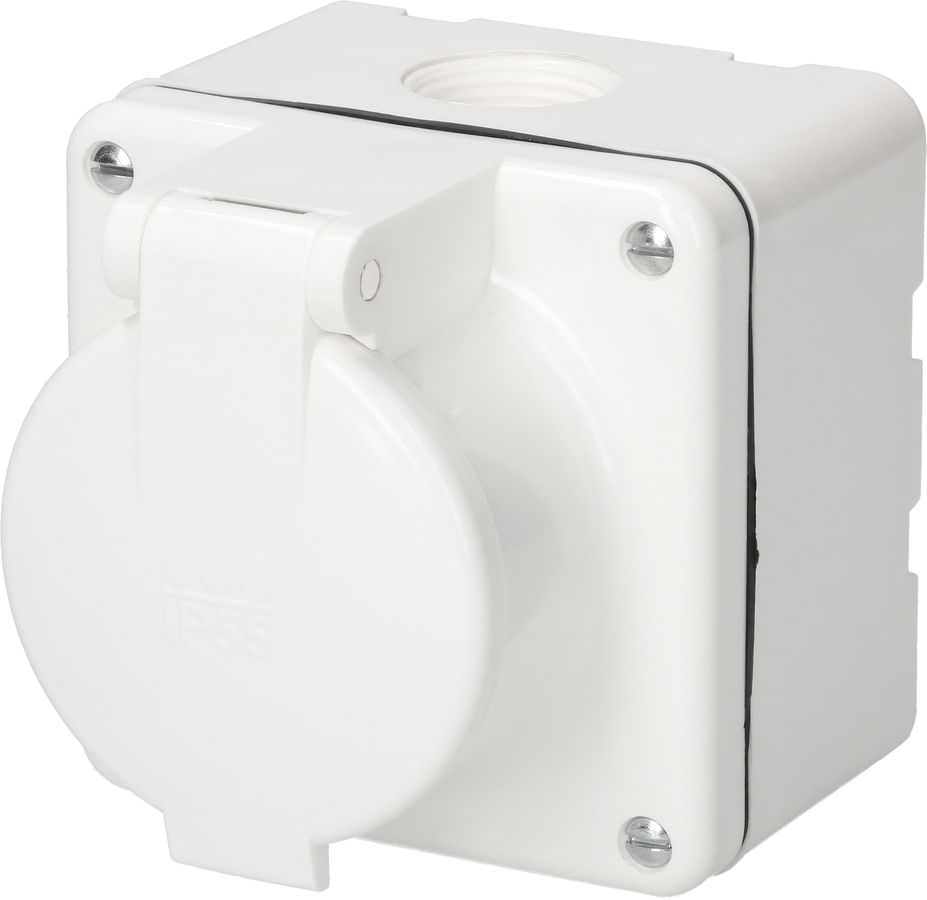 presa 1x tipo 15 dim.1x1 AP Mica Nass IP55 bianco