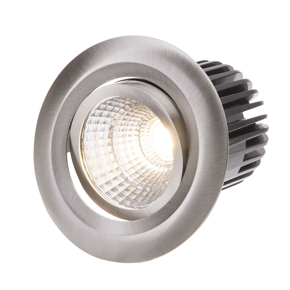 LED-Einbauspot MOVE Ø68 DALI Nickel gebürstet 3000K 920lm 38°