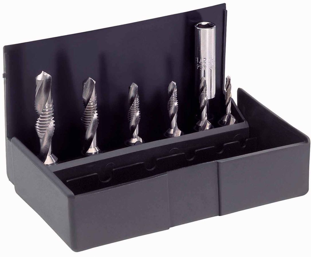 Assortiment de tarauds combinés 1 pièce de chaque M 3-4-5-6-8-10