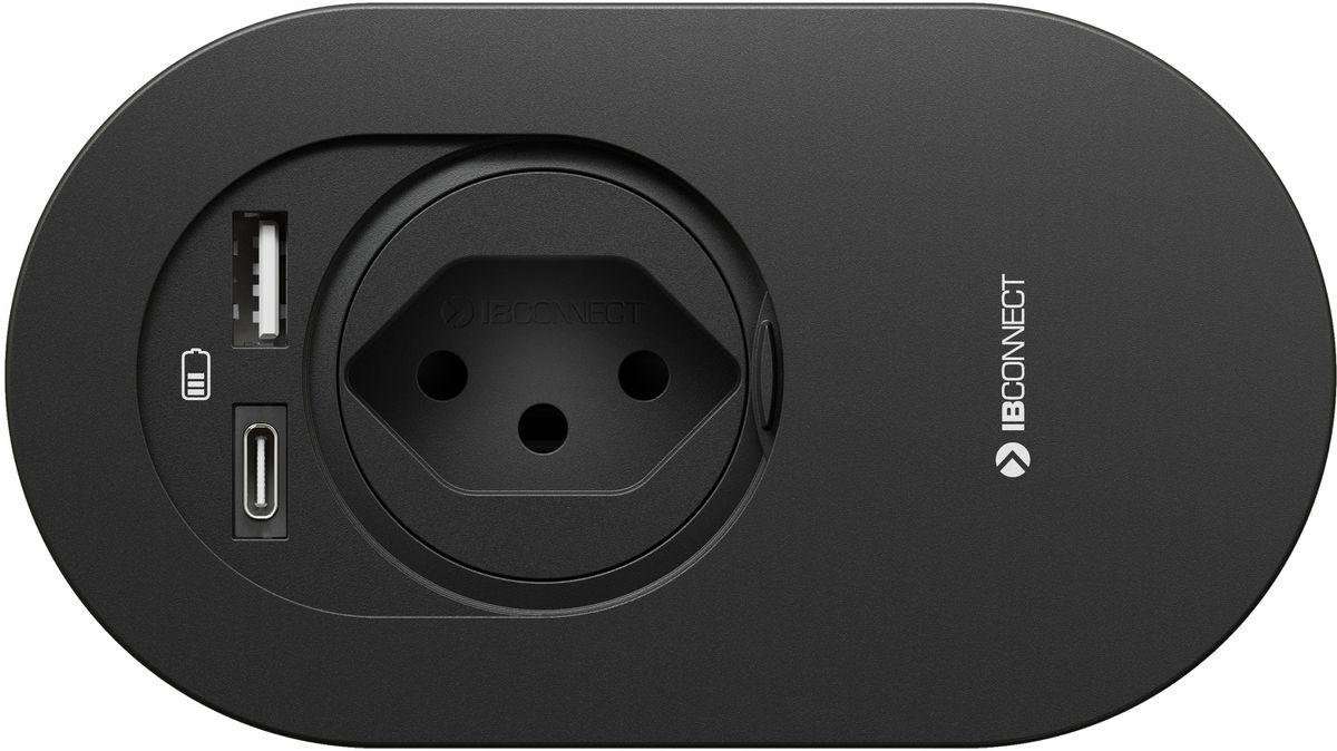 ORBIT bloc multiprise noir 1x type 13 1x USB-A/C