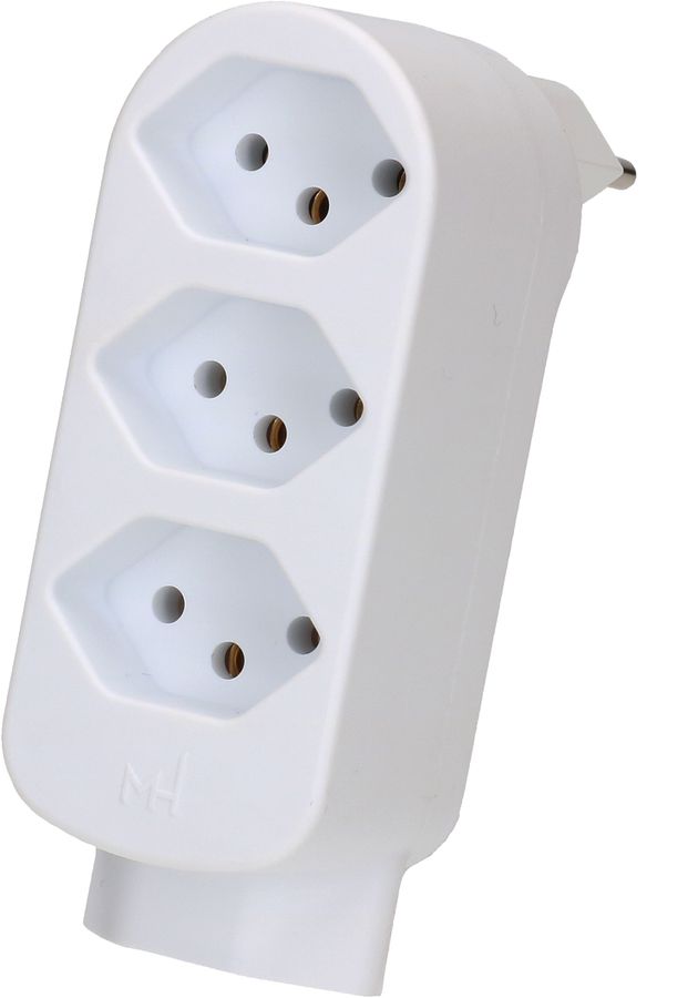 Abzweigstecker ADAPT 3+1x Typ 13 weiss drehbar Green+Fair