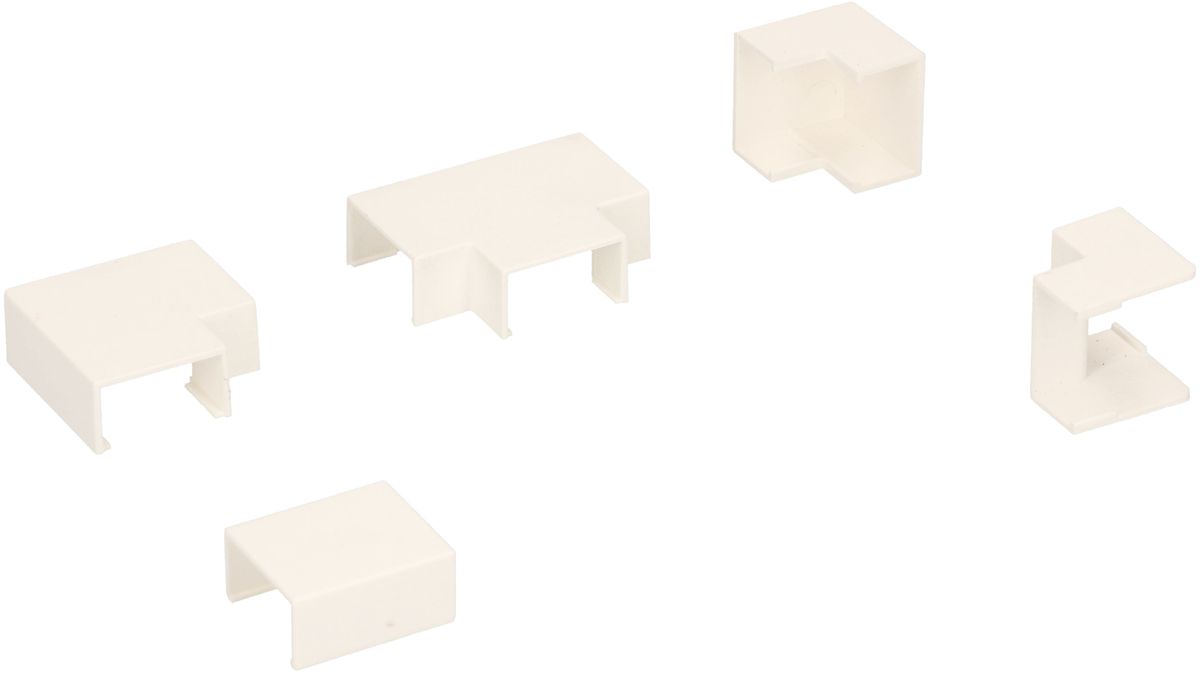 Connessione canalina 20x10mm bianco assortito 5 pz.