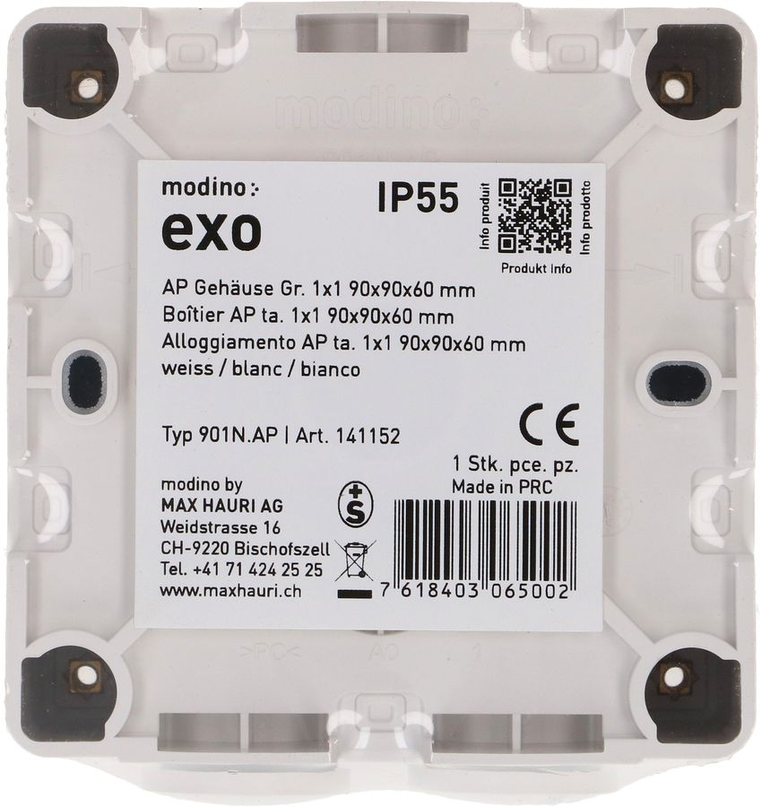 boîtier ta.1x1 AP exo IP55 blanc