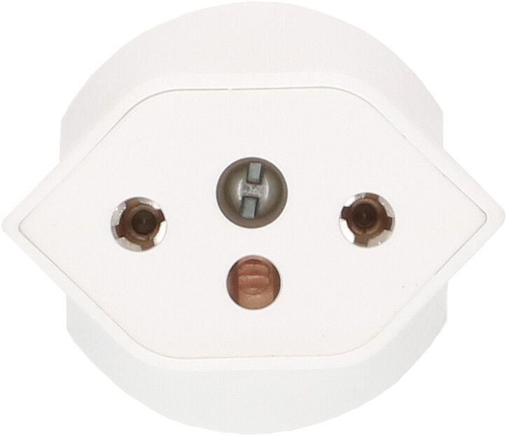 adaptateur fixe Schuko / type 13 CEE 7/7 blanc