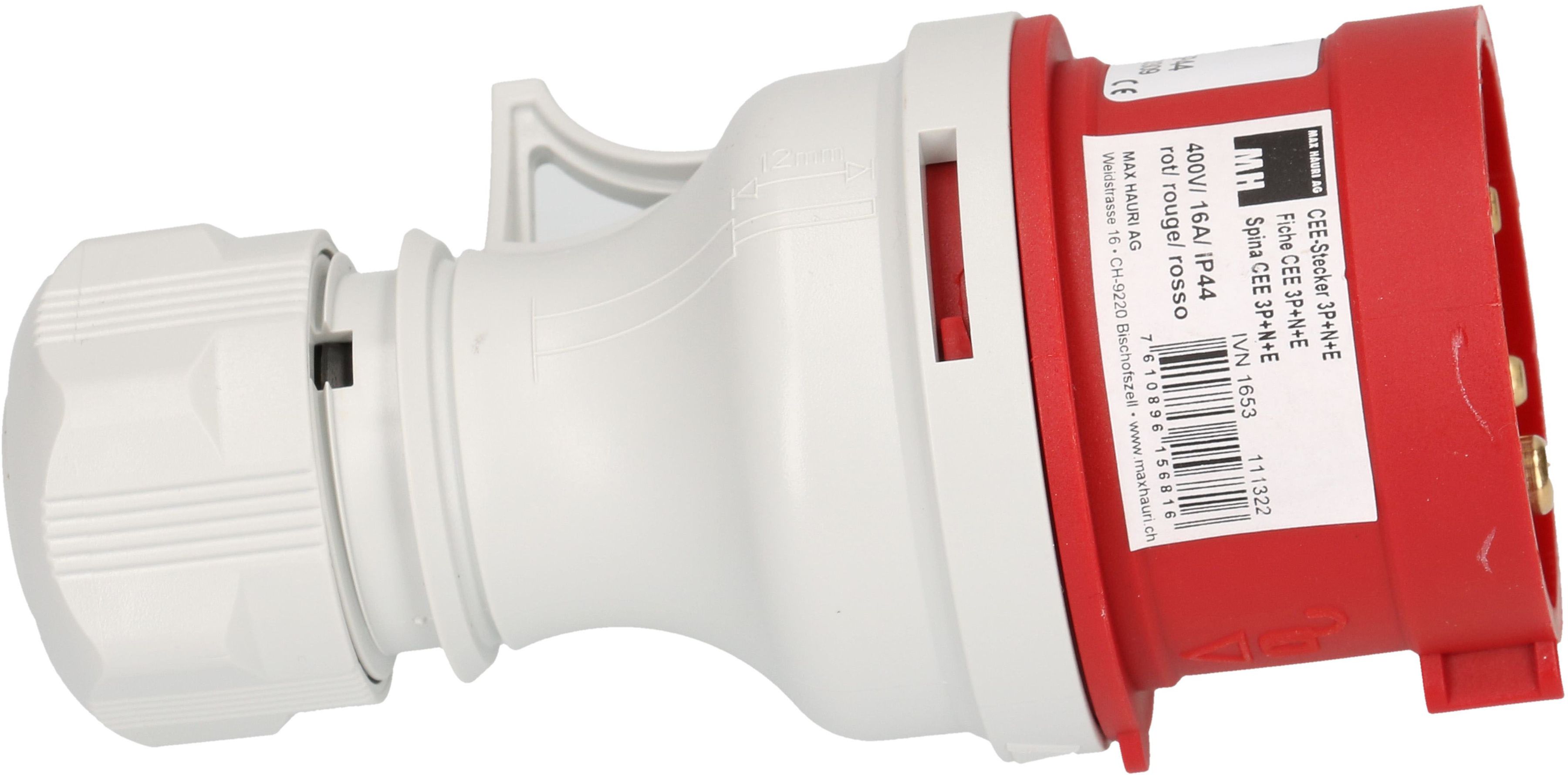 fiche CEE 3P+N+E 400V/16A rouge IP44