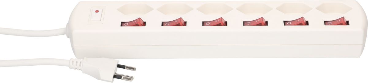 multipresa Multi-Switch 6x tipo 13 bianco