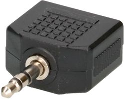 adaptateur Y audio stéréo fiche/prise jack noir