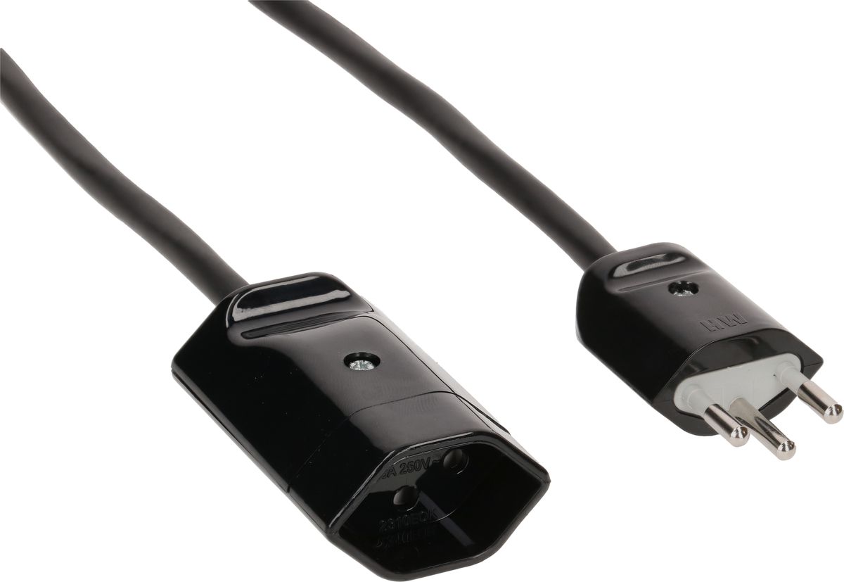 rallonge 3G1.0 1m noir blindée type 12 / type 13