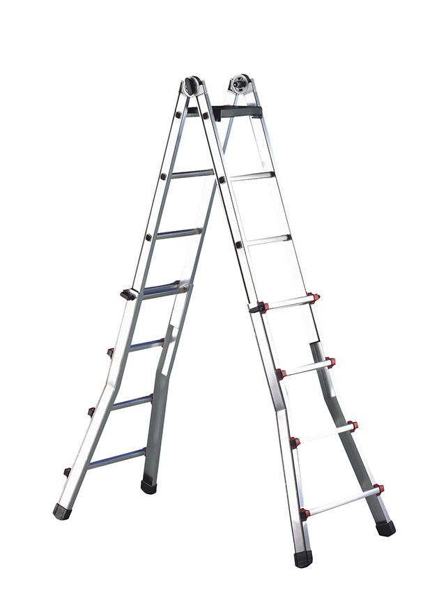 Scala telescopica in alluminio con 2x6 gradini