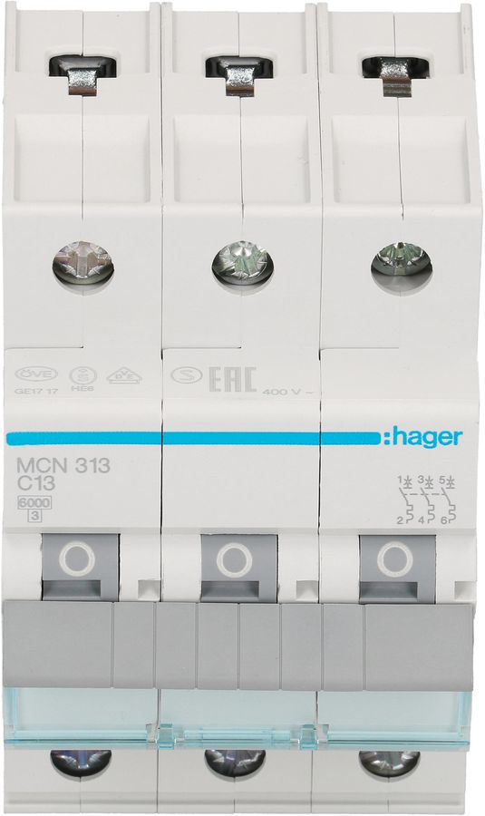 disjoncteur 3P C 13A 6kA