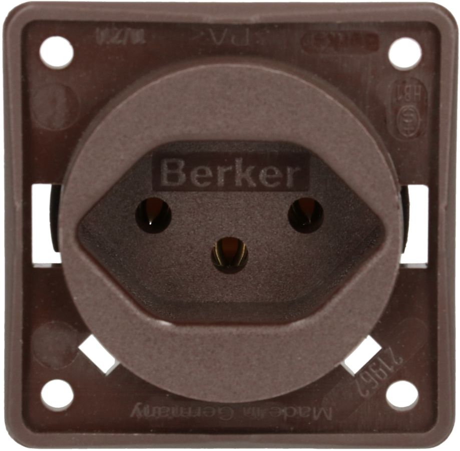 prise 1x type 13 appareil avec plaque frontale Berker Integro bn