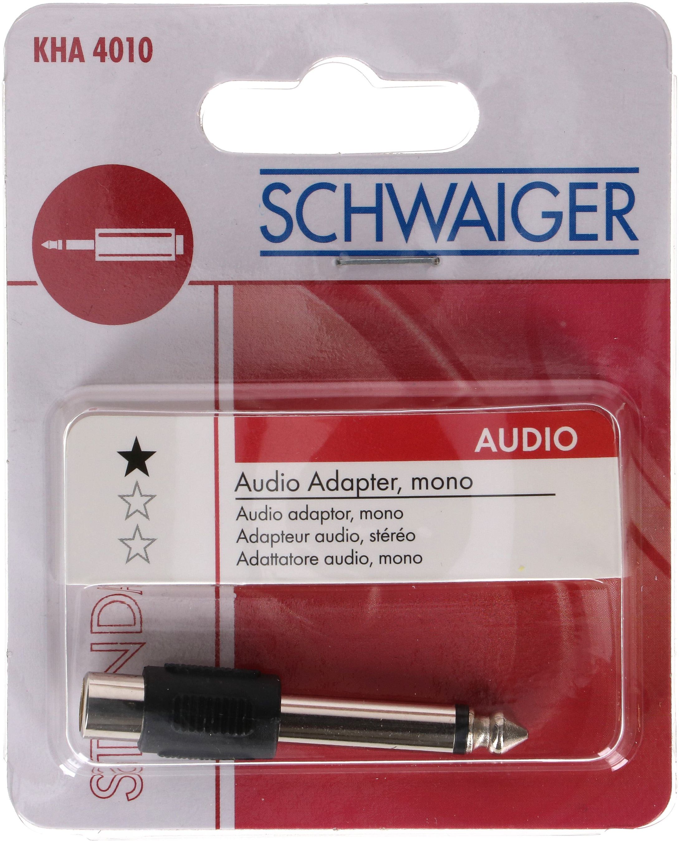 adaptateur audio mono fiche jack/prise RCA noir