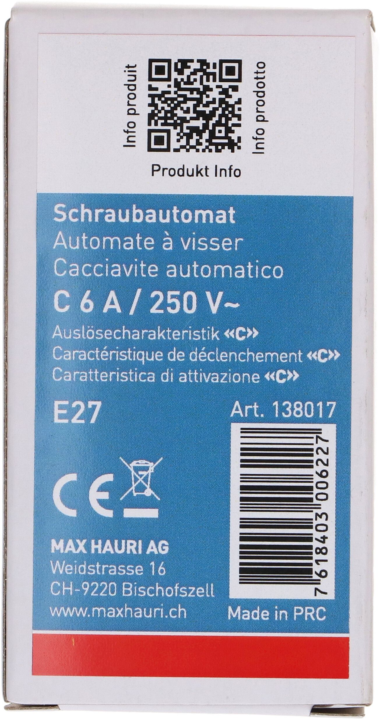 Schraubautomat 6A 250/380V