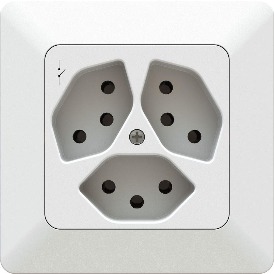 prise 3x type 13 1S ENC priamos blanc