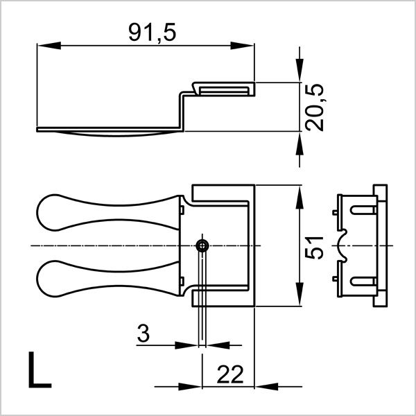 adaptateur pour sortie au sol Easy-Clip-L noir RAL9005