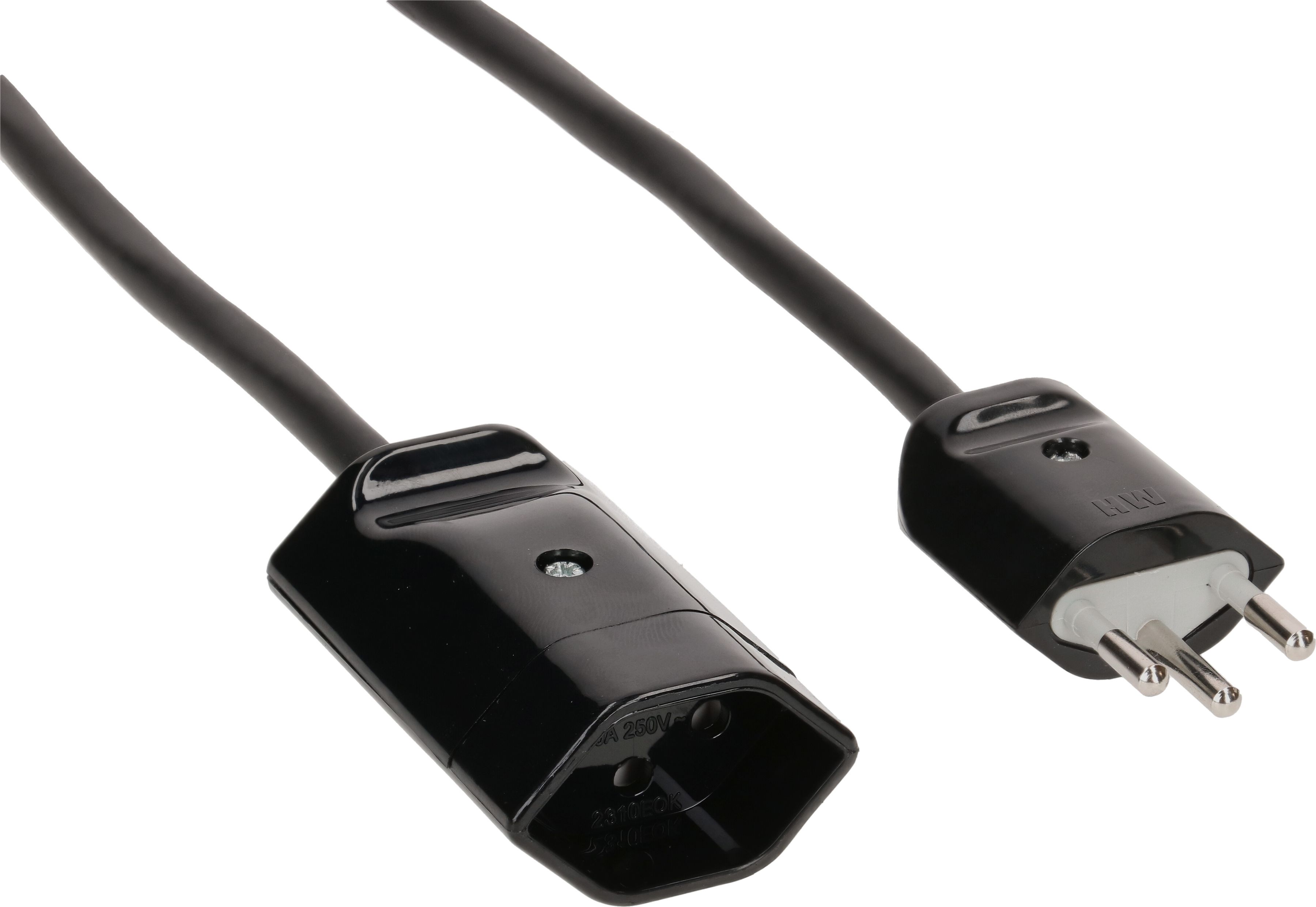 rallonge 3G1.0 1m noir blindée type 12 / type 13