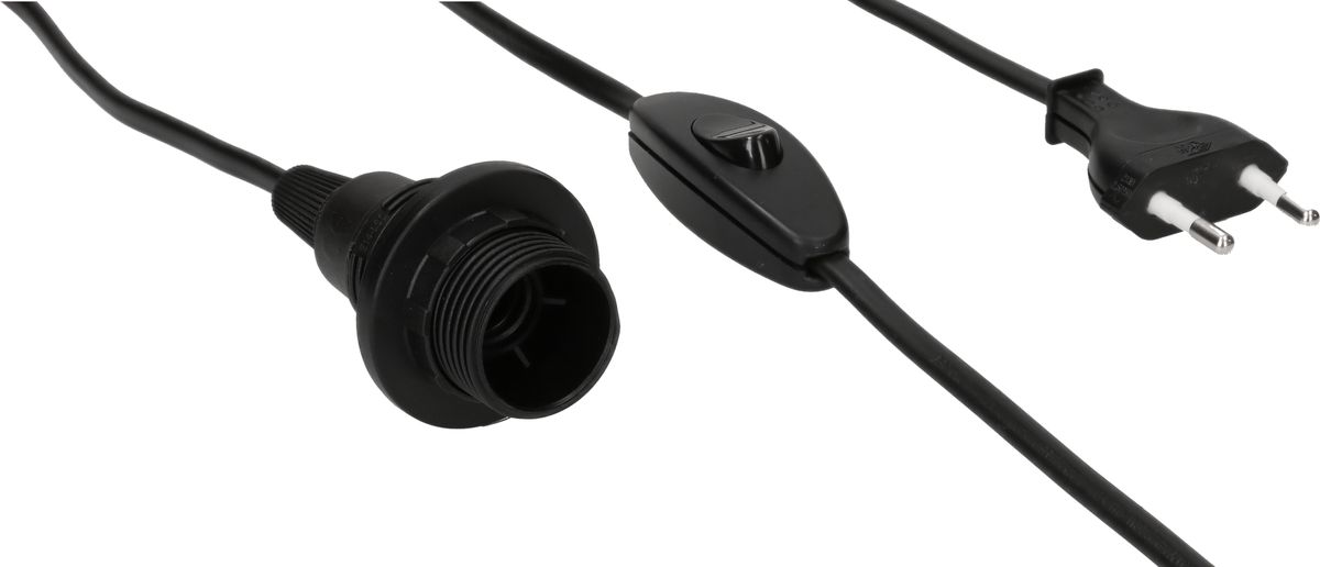 garniture d'éclairage E14 noir L=1.5m