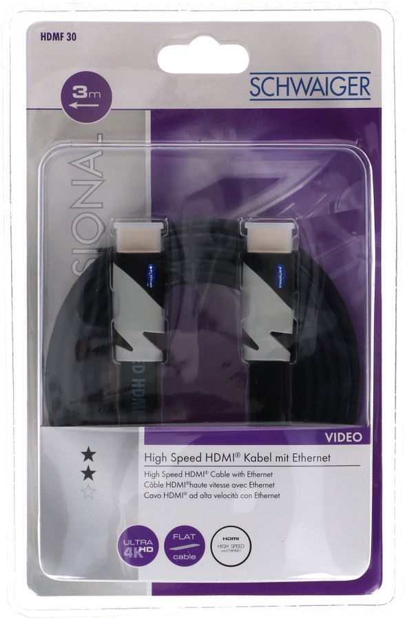 câble HDMI 3m noir High Speed