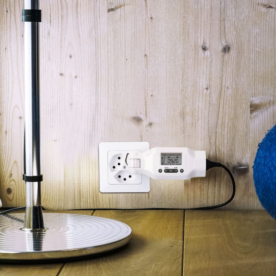 programmateur horaire multifonctionnel numériques clip-clap blanc