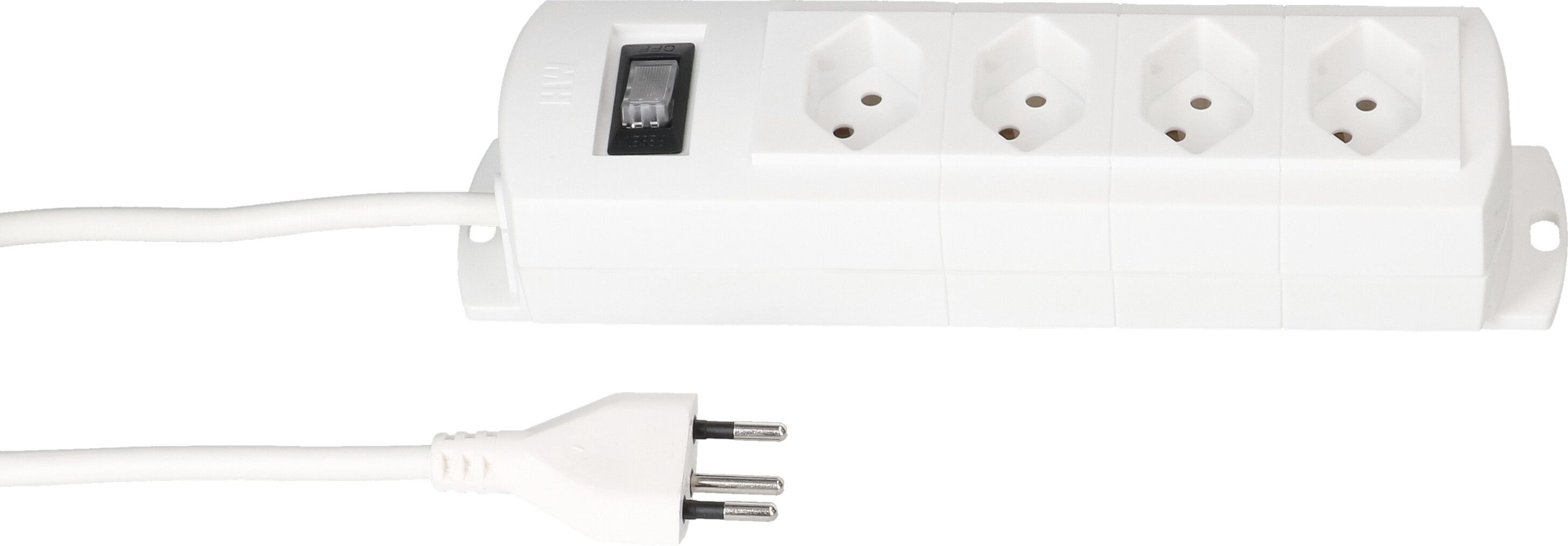 multiprise Prime Line 4x type 13 blanc interrupteur 3m