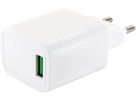 adaptateur de charge rapide USB 1x USB-A QC 18W blanc