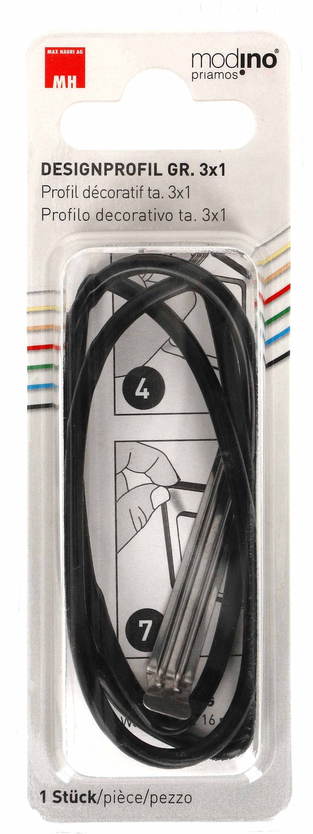 profilo decorativo dim.3x1 priamos nero