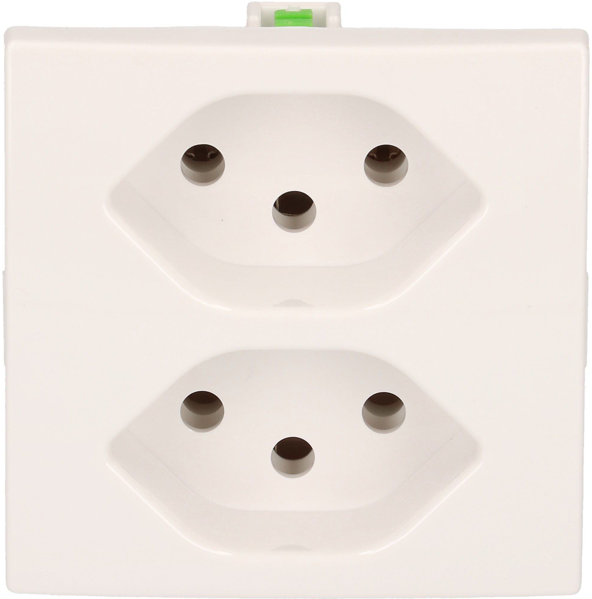 Steckdose 2x Typ 13 Einbau Max Hauri weiss