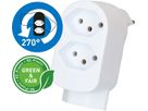 multi adaptateur ADAPT 2+1x type 13 blanc rotatif Green+Fair
