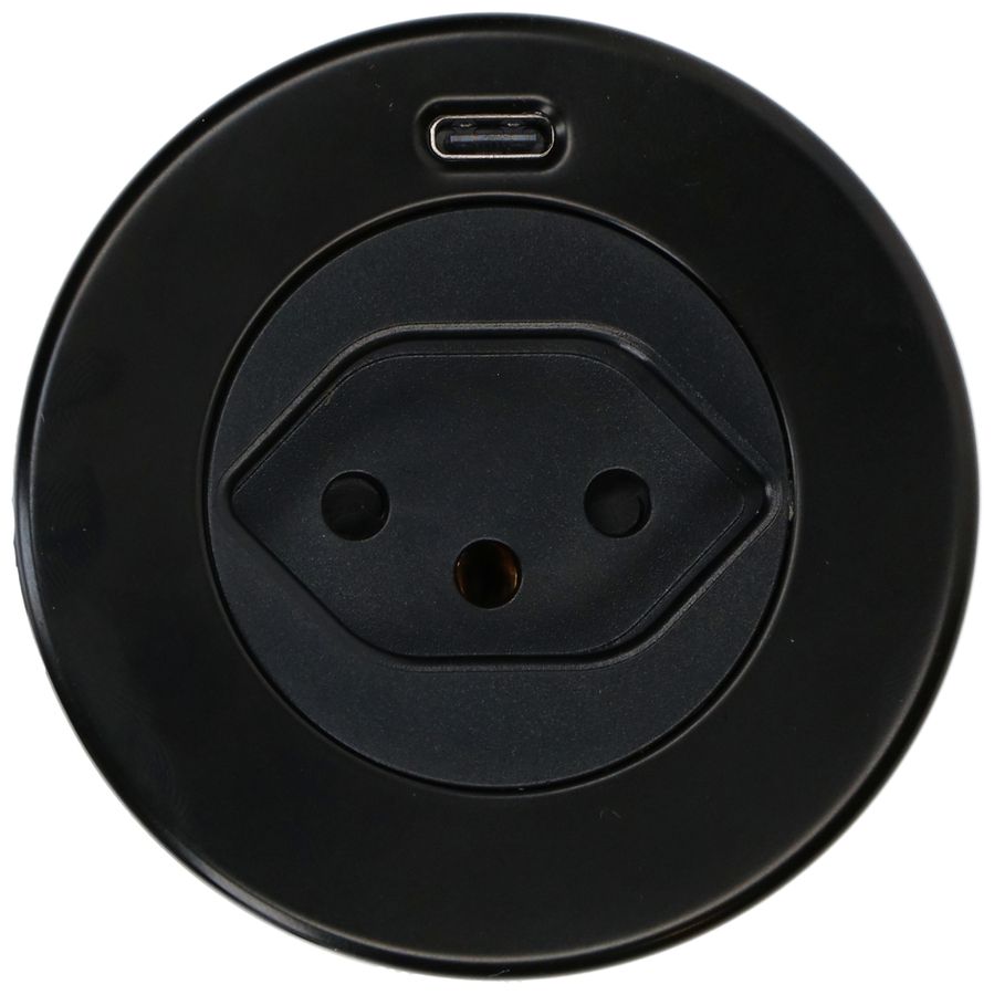 SOLO Steckdoseneinheit schwarz 1x Typ 13 1x USB-C