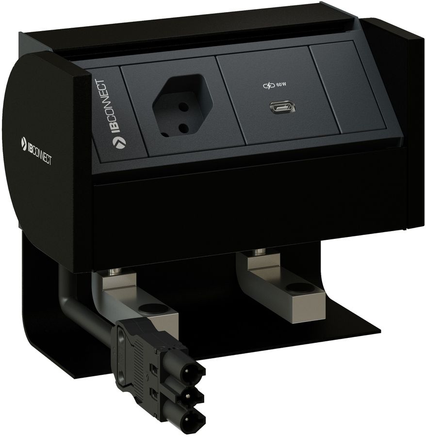 PRISMA presa multipla nero 1x tipo 13 1x USB-C 60W