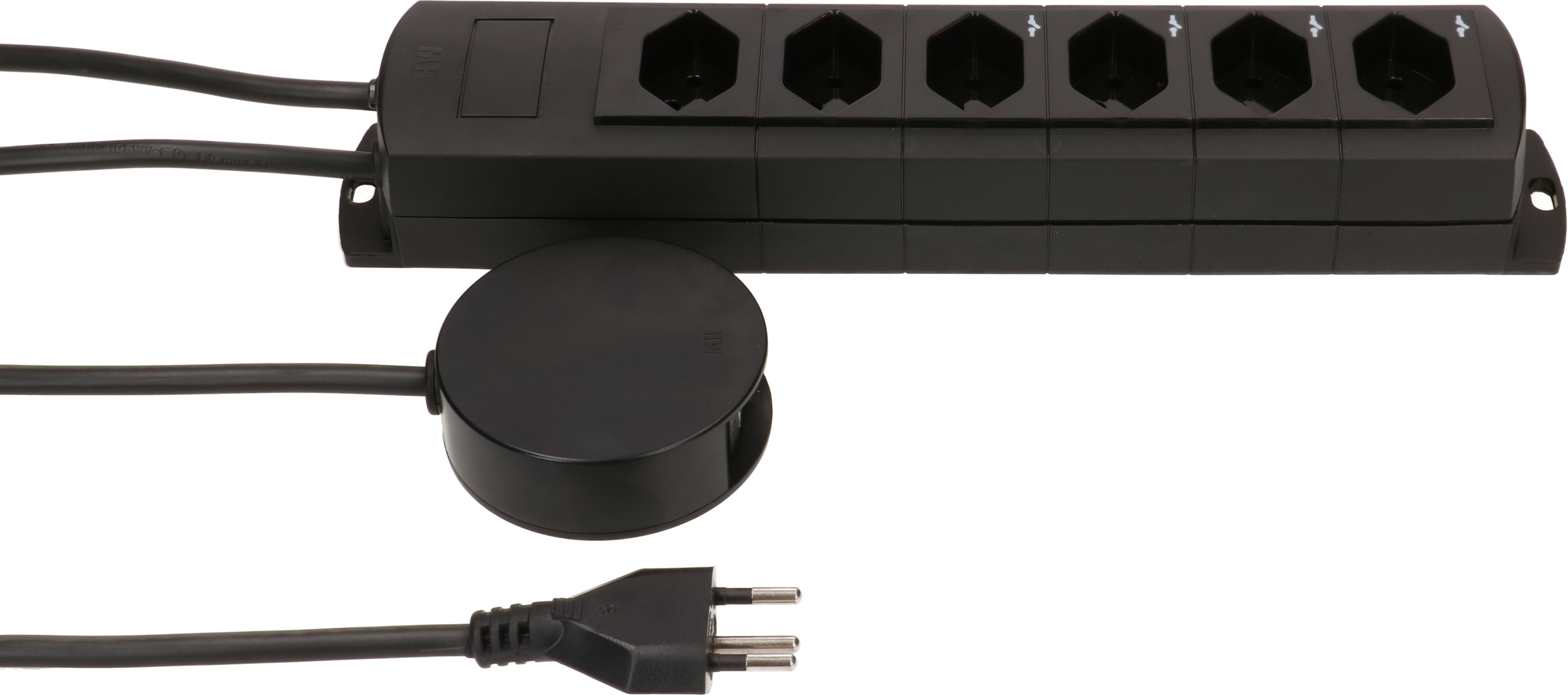 multiprise Prime Line 4+2x type 13 noir interr. ext. aimant 5m