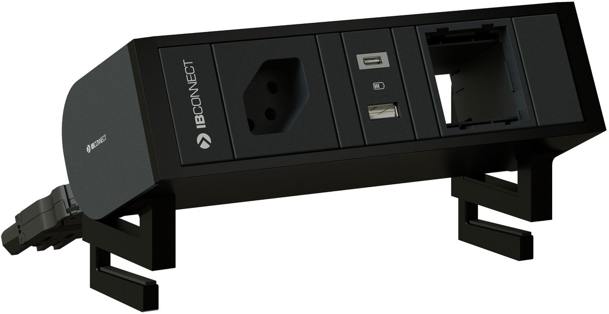 SUPRA Steckdoseneinheit schwarz 1x Typ 13 1x USB-A/C 1x Leermodul