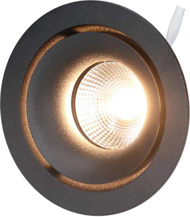 spot encastré à LED MOON Ø80 noir 3000K 650lm 36°