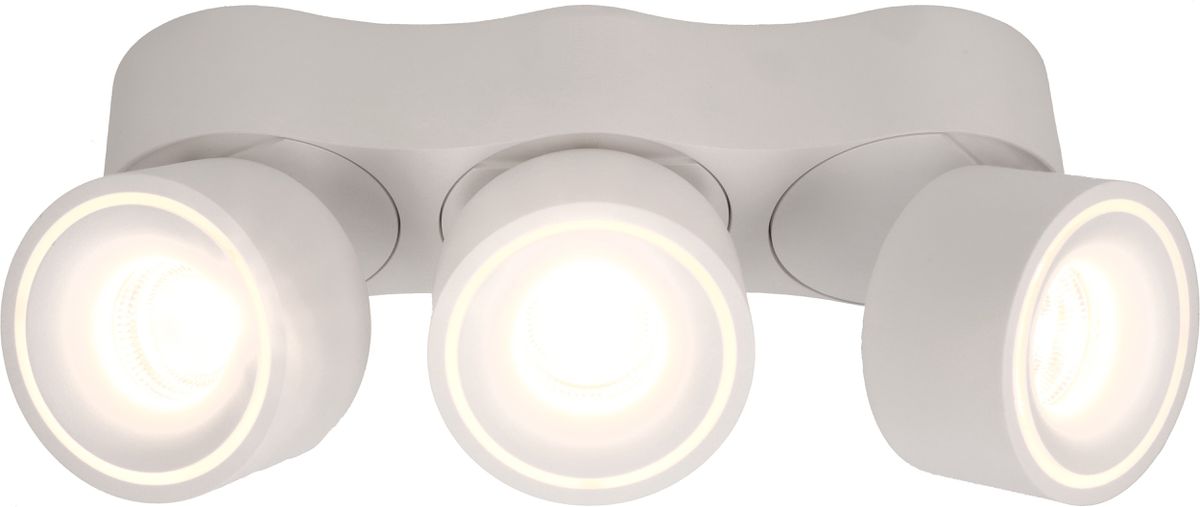 LED plafonnier TRIPLE SHINE blanc mat 3000K 2200lm 2x 36°