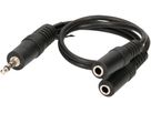 câble audio adaptateur Y stéréo fiche/prise jack 0.2m noir